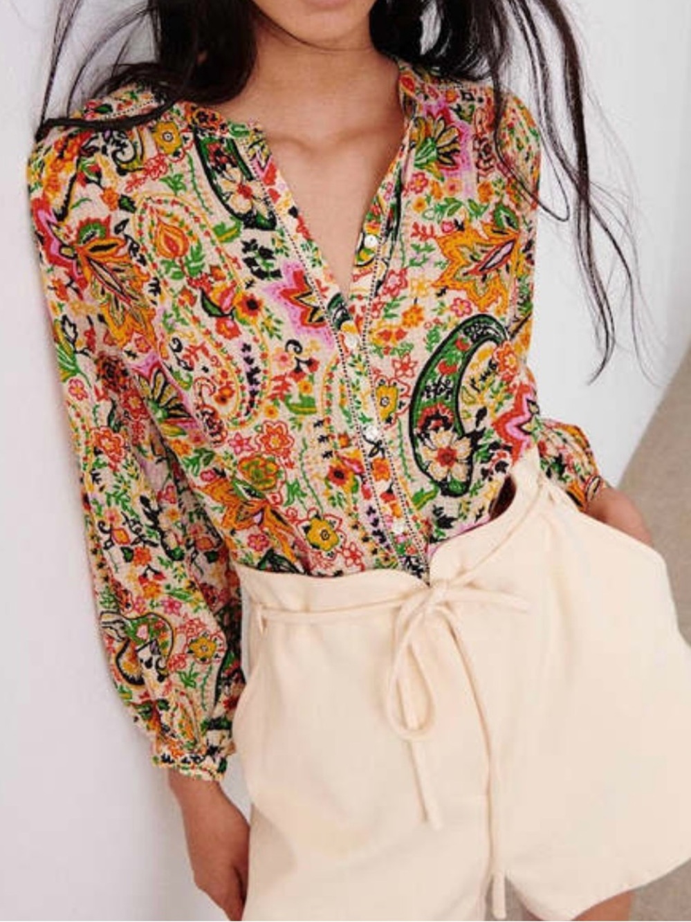 ba&sh Paris Bianca Paisley Blouse Top Boho French Chic Romantic⁠